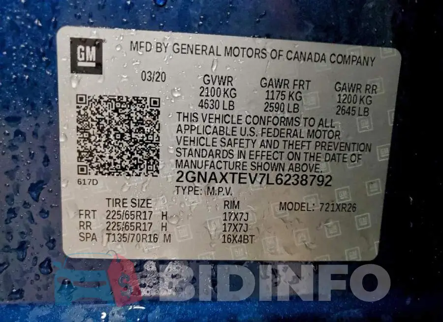 2GNAXTEV7L6238792 Photo# 14
