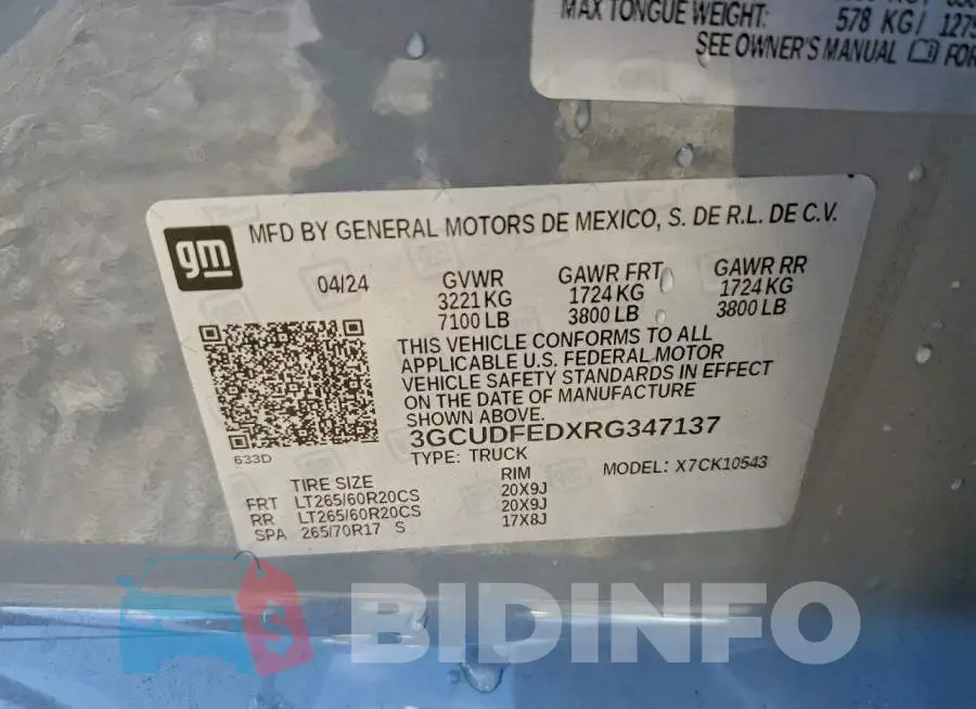 3GCUDFEDXRG347137 Photo# 12