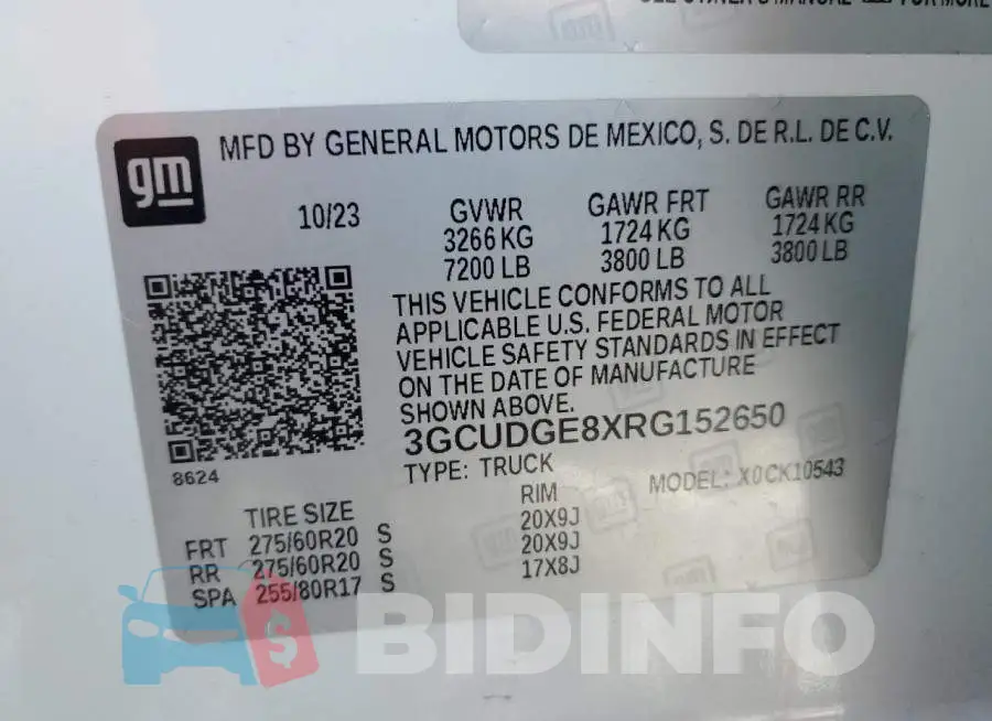 3GCUDGE8XRG152650 Photo# 12