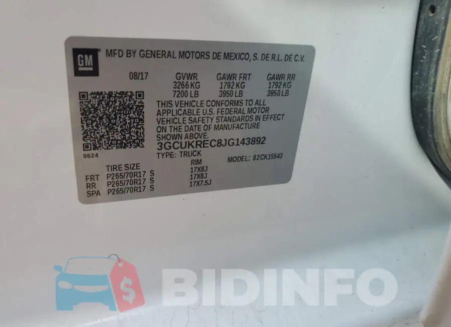 3GCUKREC8JG143892 Photo# 12