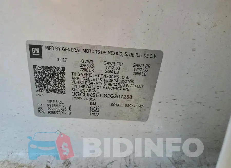 3GCUKSEC8JG207288 Photo# 12