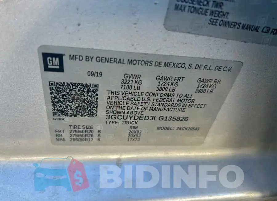3GCUYDED3LG135826 Photo# 10