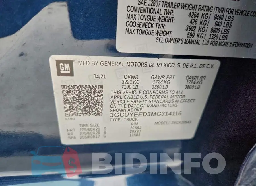 3GCUYEED3MG314116 Photo# 12