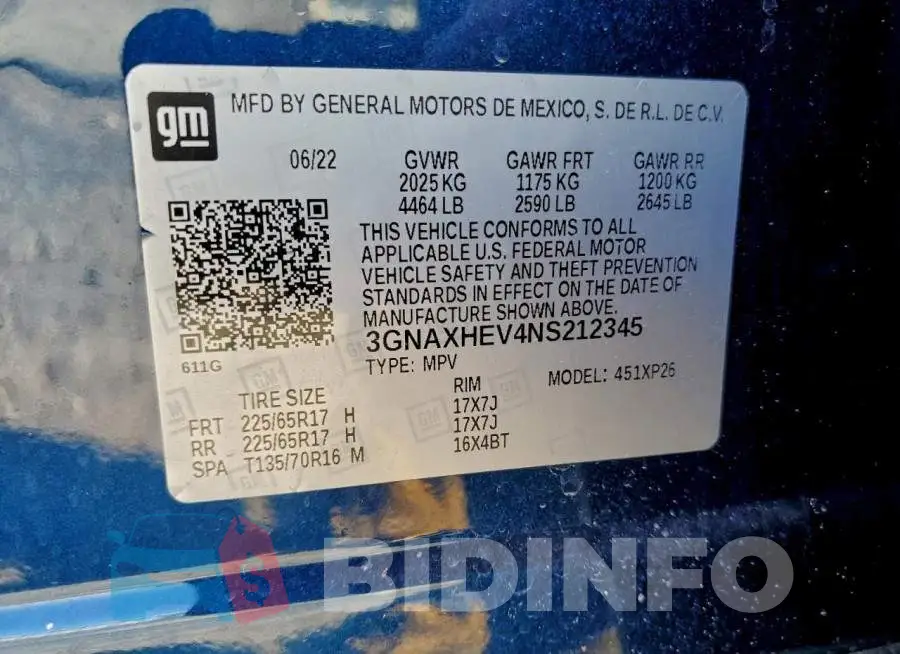 3GNAXHEV4NS212345 Photo# 12