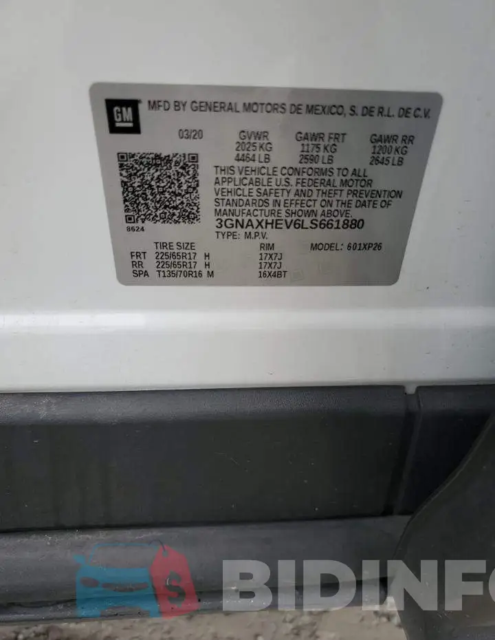 3GNAXHEV6LS661880 Photo# 12
