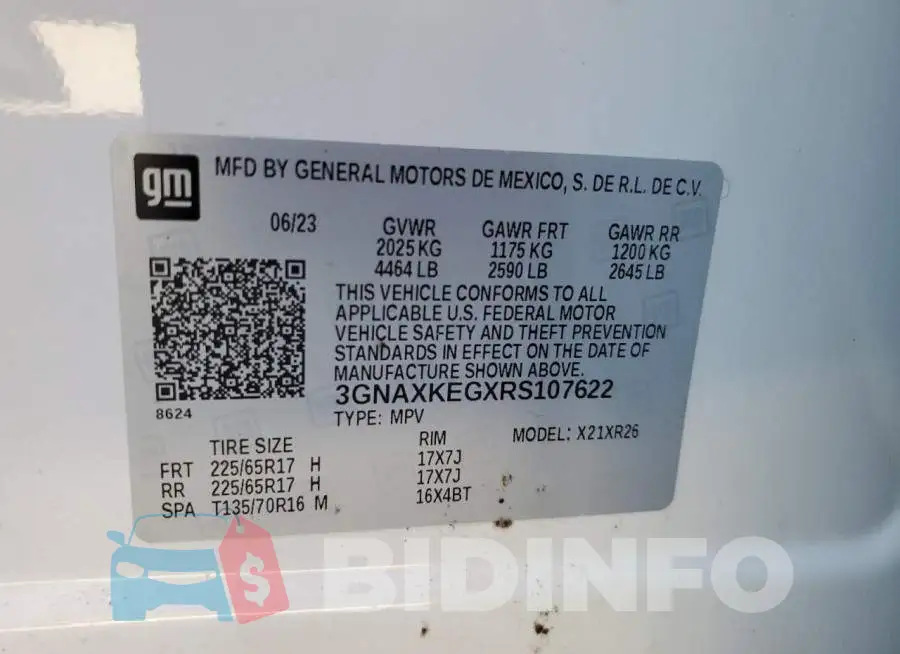 3GNAXKEGXRS107622 Photo# 13