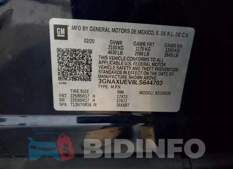 3GNAXUEV8LS644703 Photo# 13