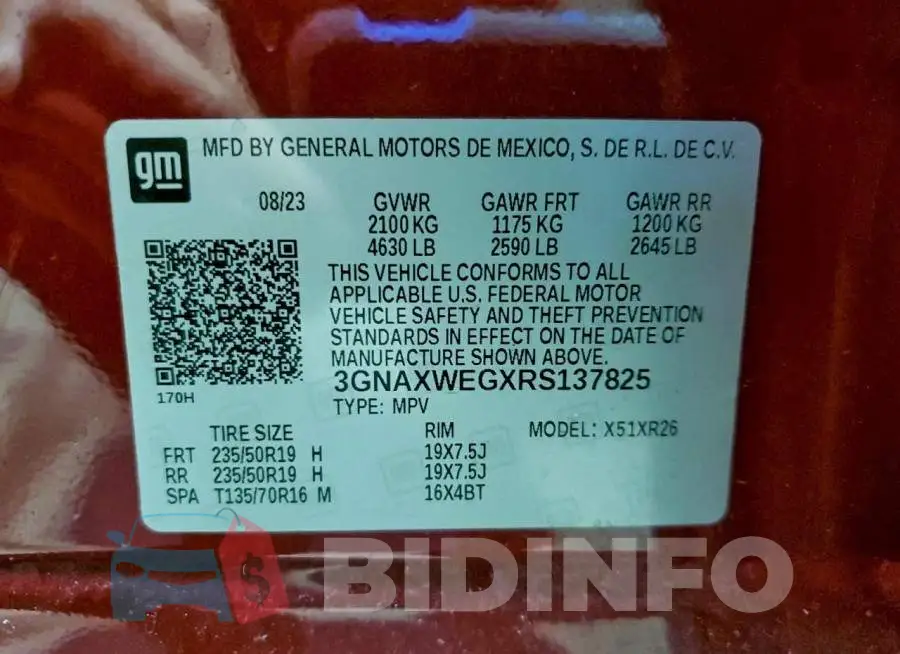 3GNAXWEGXRS137825 Photo# 14
