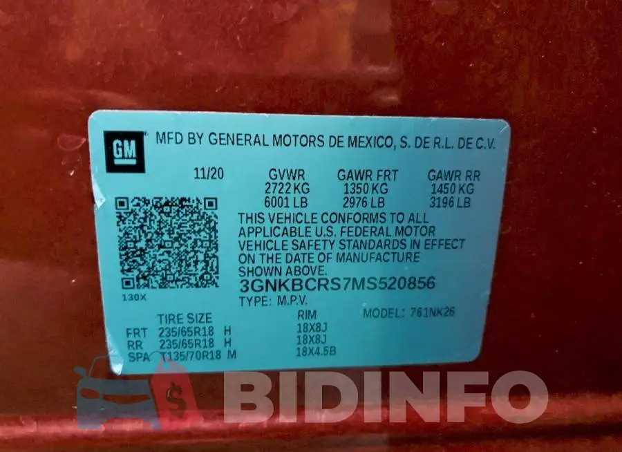 3GNKBCRS7MS520856 Photo# 14