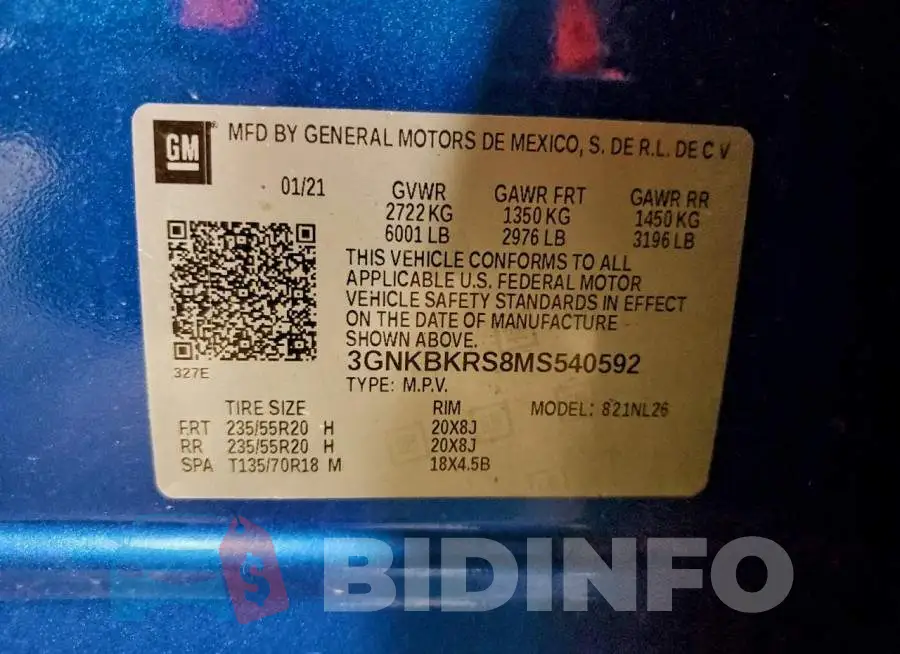 3GNKBKRS8MS540592 Photo# 13
