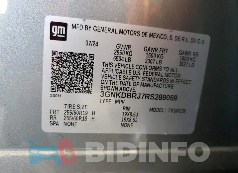 3GNKDBRJ7RS289069 Photo# 12