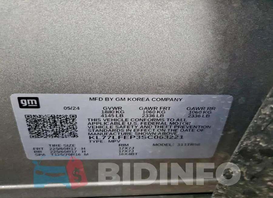 KL77LFEP3SC063221 Photo# 13