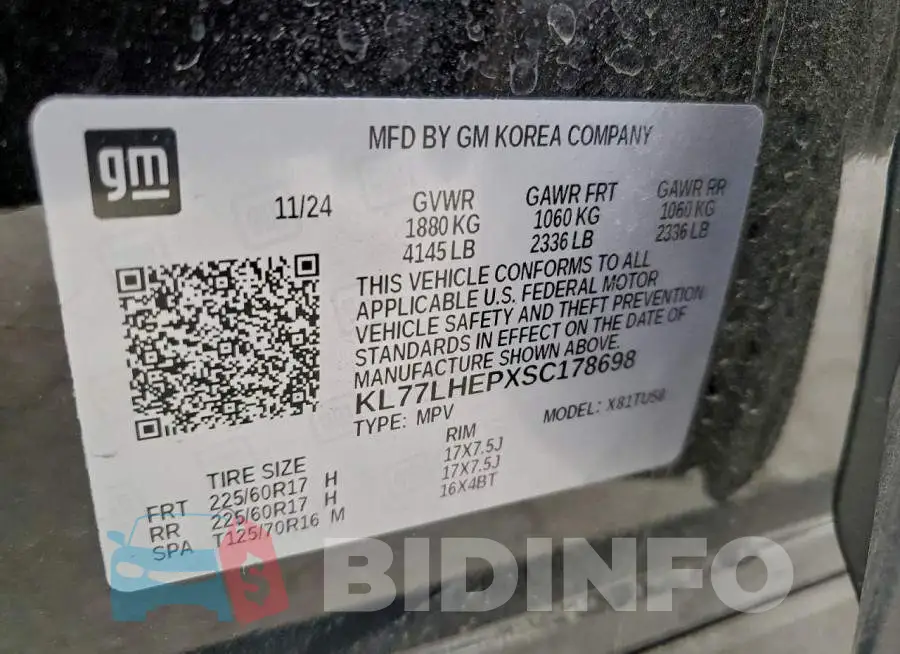 KL77LHEPXSC178698 Photo# 13