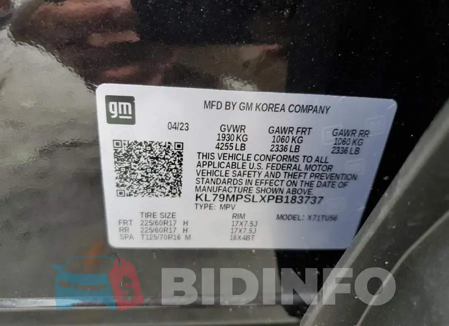 KL79MPSLXPB183737 Photo# 13