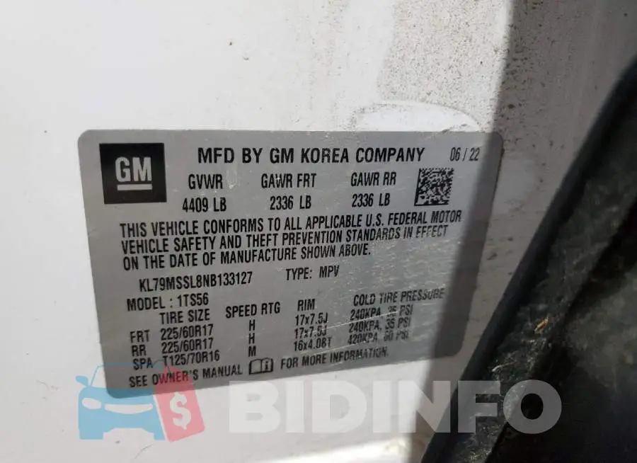 KL79MSSL8NB133127 Photo# 14