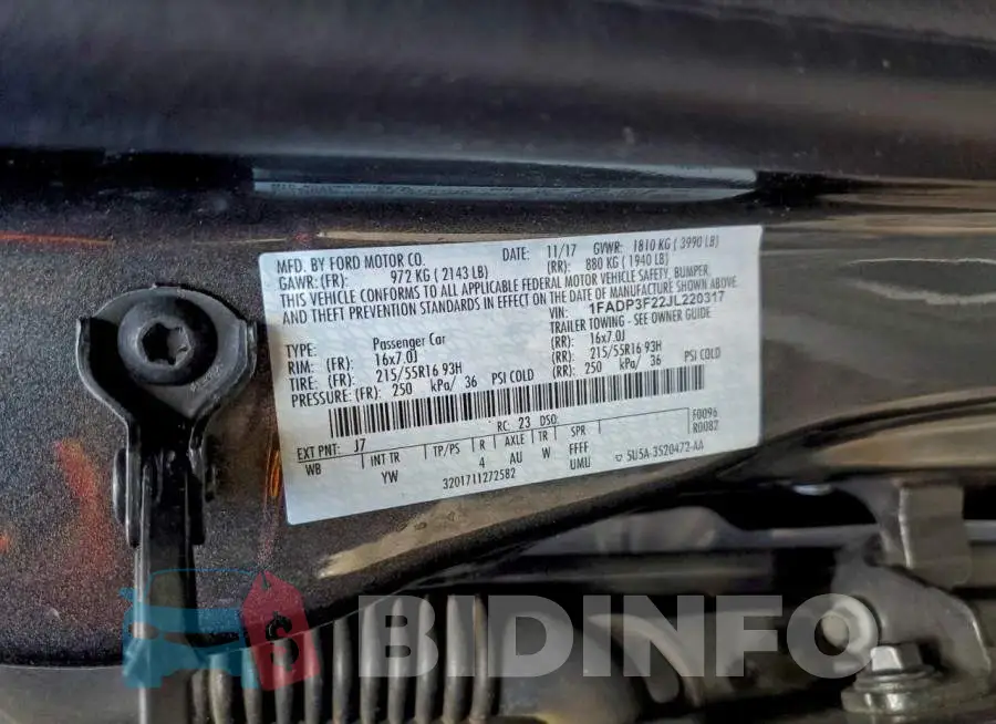 1FADP3F22JL220317 Photo# 12