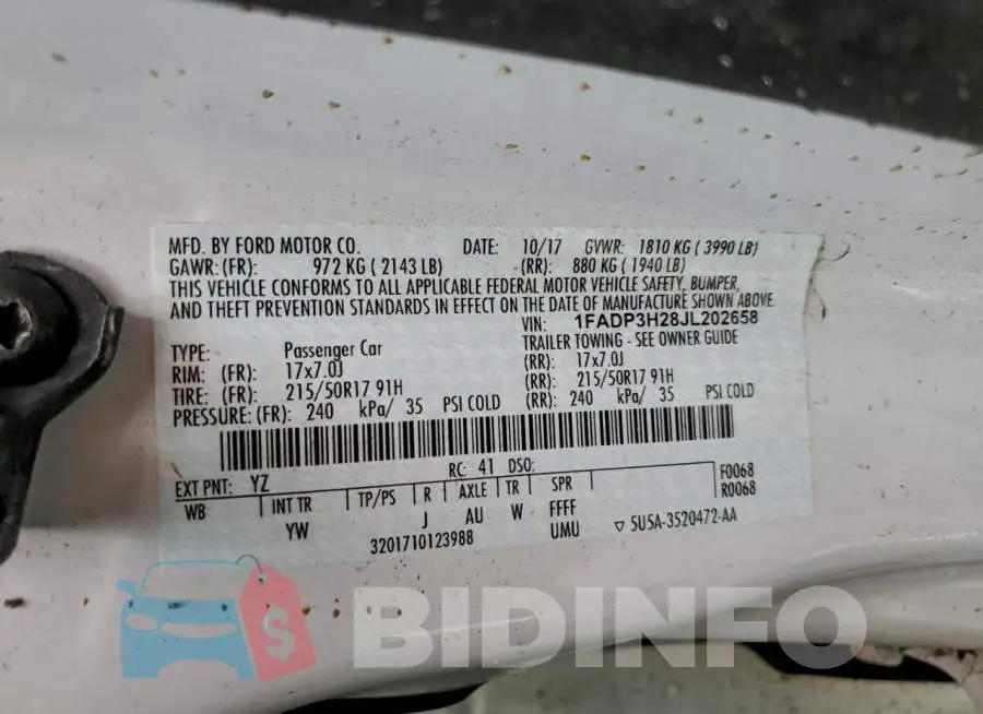 1FADP3H28JL202658 Photo# 12