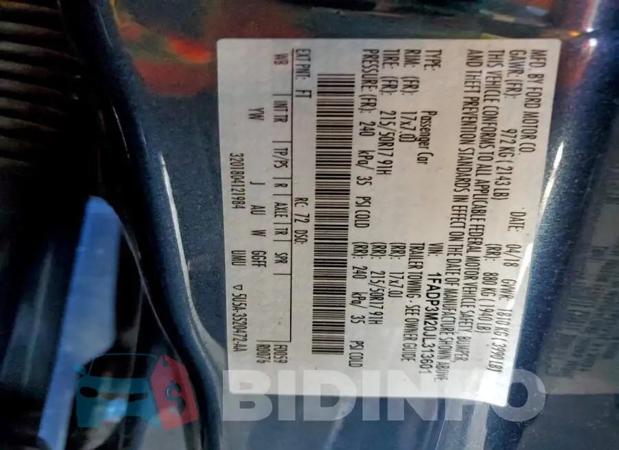 1FADP3M20JL313601 Photo# 13