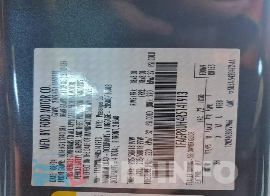 1FAGP8UH4R5141913 Photo# 13