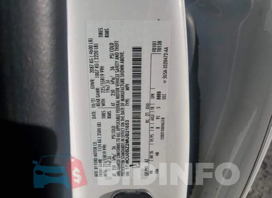 1FMCU0BZ2MUB21653 Photo# 13