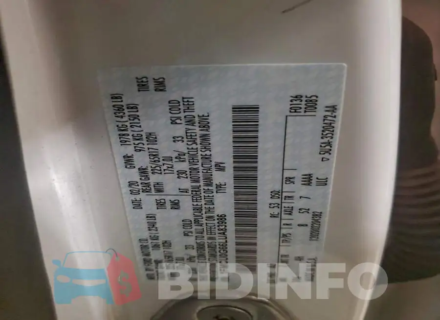 1FMCU0G66LUA83986 Photo# 12