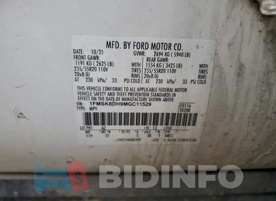 1FMSK8DH9MGC11529 Photo# 14
