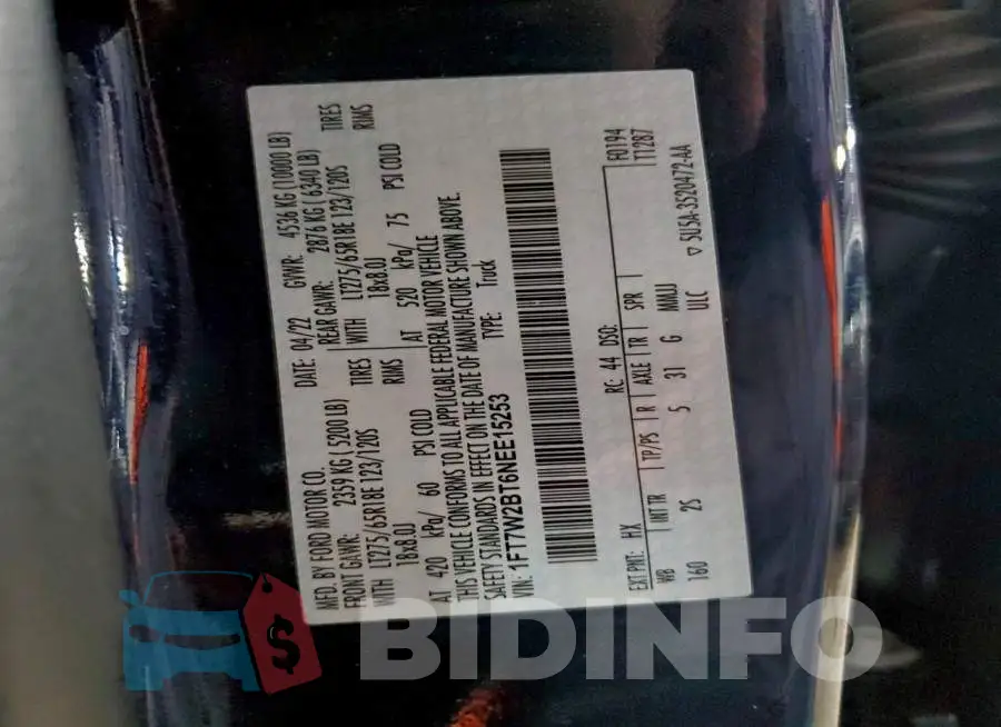 1FT7W2BT6NEE15253 Photo# 12