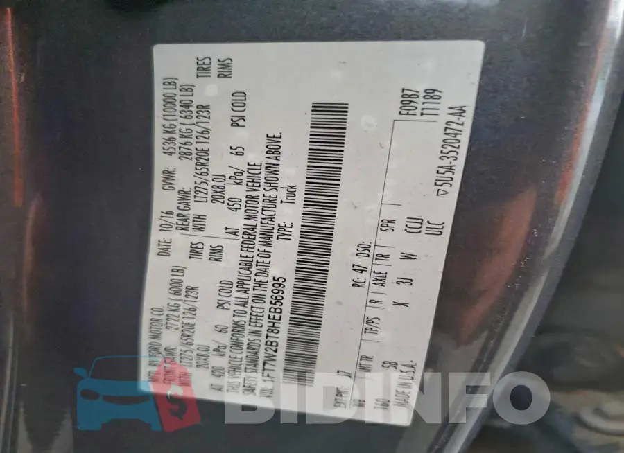 1FT7W2BT8HEB56995 Photo# 12