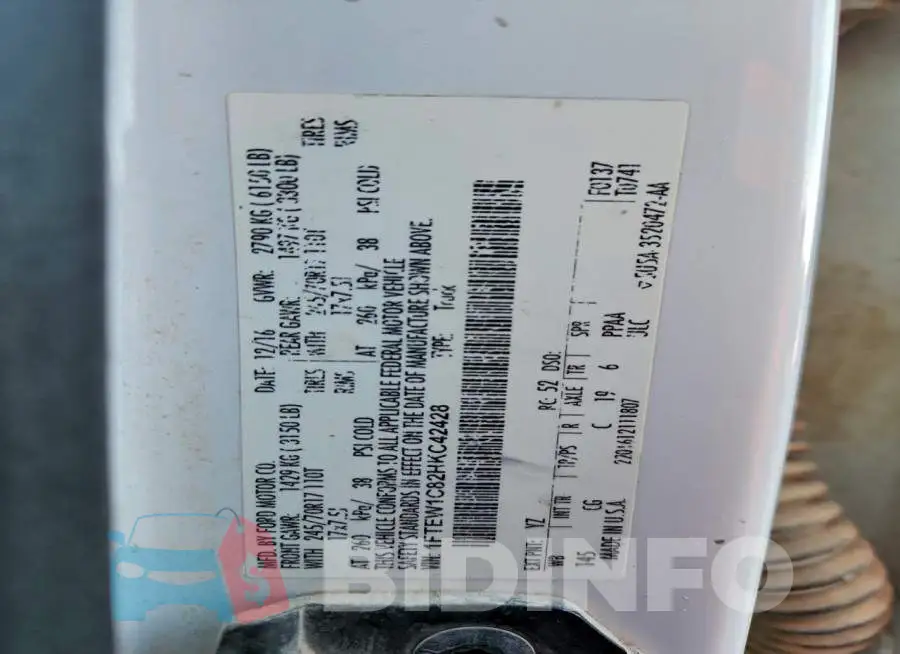 1FTEW1C82HKC42428 Photo# 13