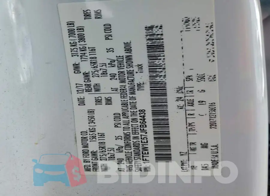 1FTEW1E57JFB64438 Photo# 13