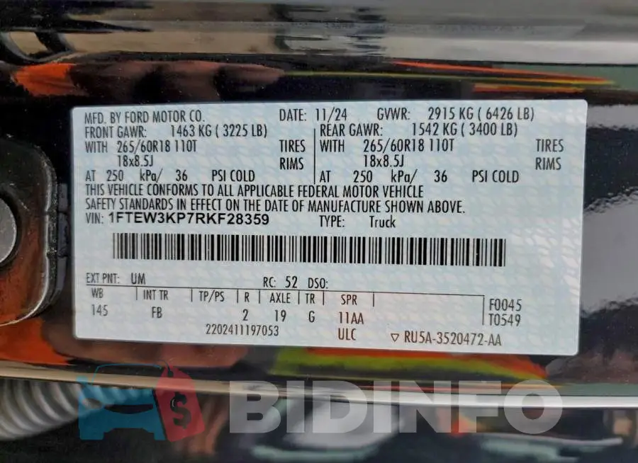 1FTEW3KP7RKF28359 Photo# 13