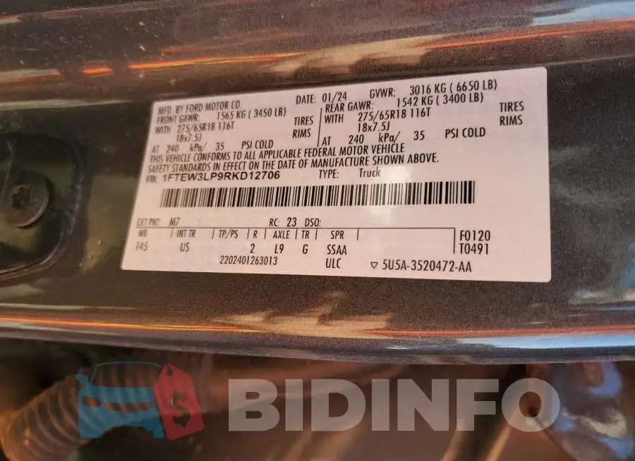 1FTEW3LP9RKD12706 Photo# 12