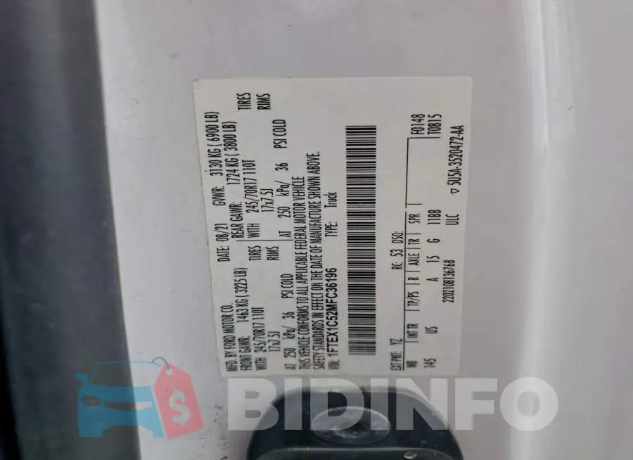 1FTEX1C52MFC36196 Photo# 12