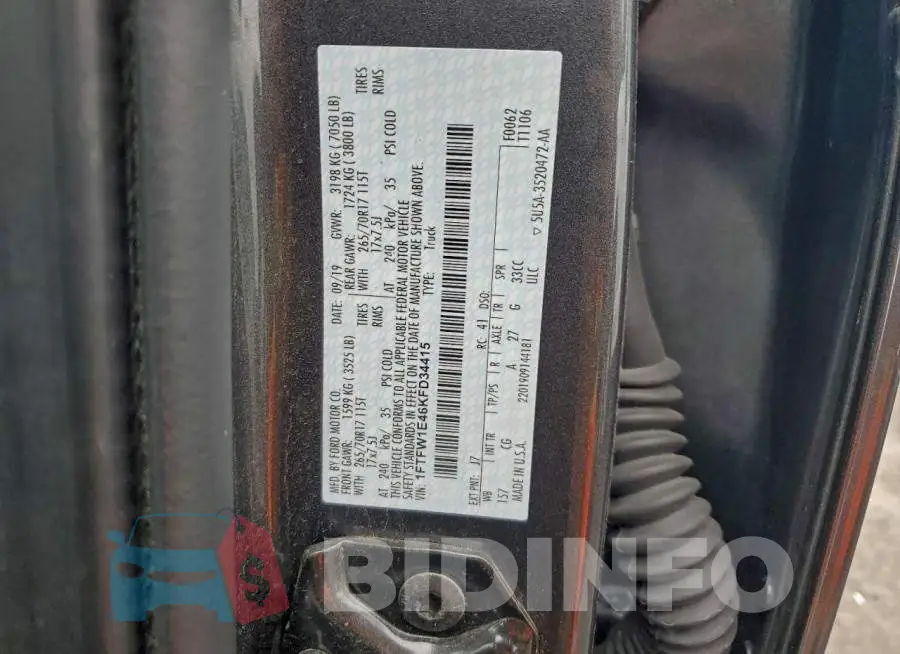 1FTFW1E46KFD34415 Photo# 12