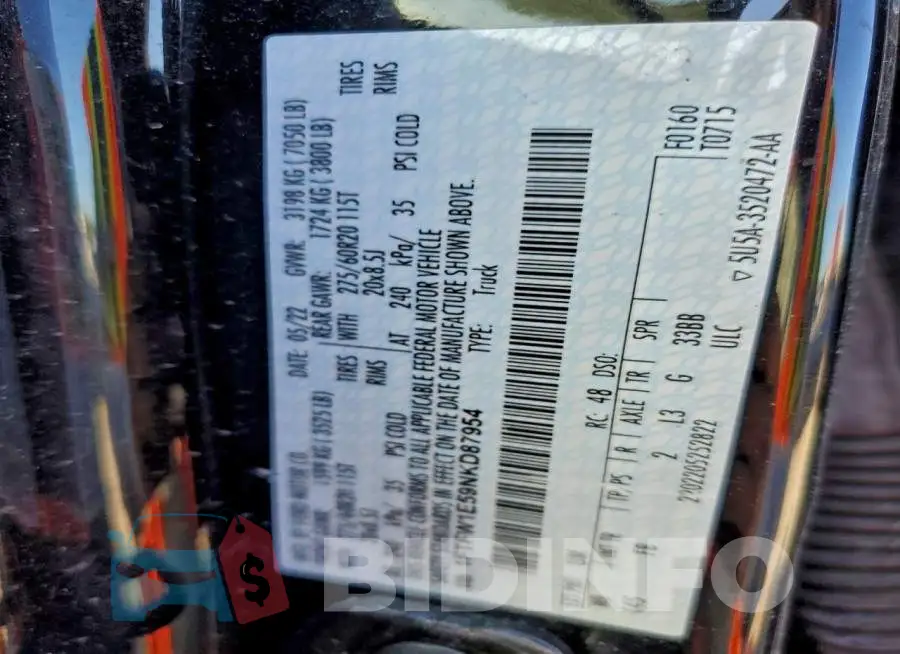1FTFW1E59NKD87954 Photo# 12