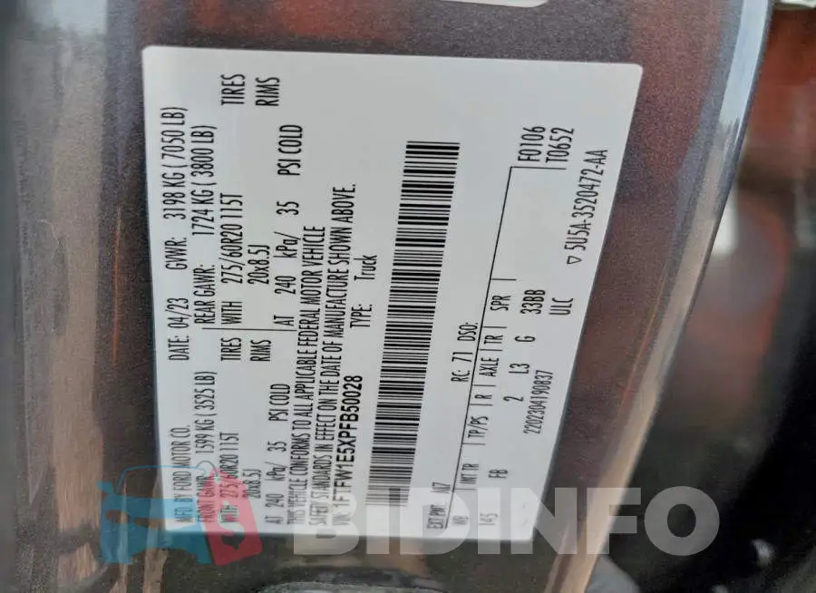 1FTFW1E5XPFB50028 Photo# 12