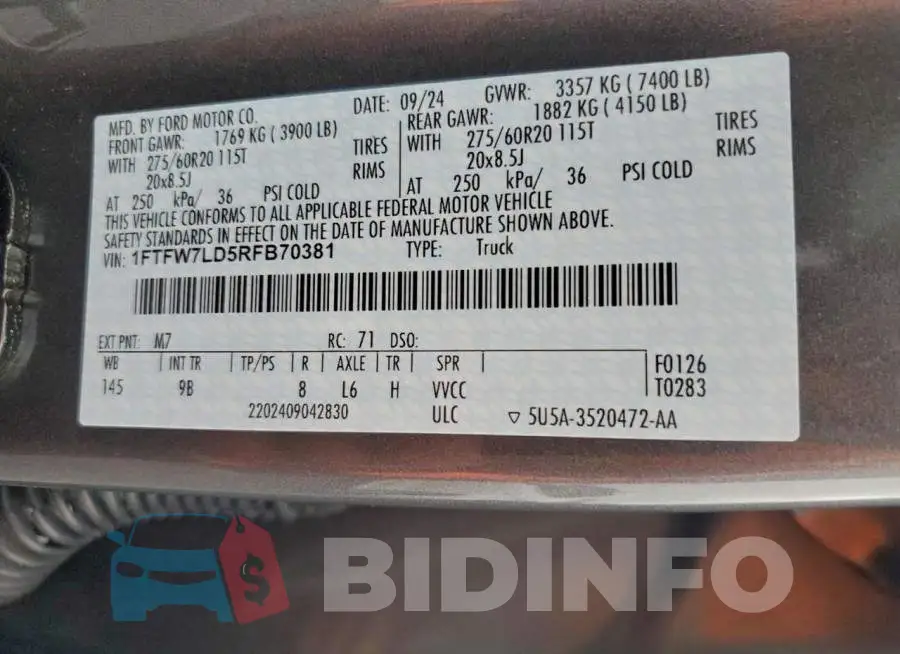 1FTFW7LD5RFB70381 Photo# 12
