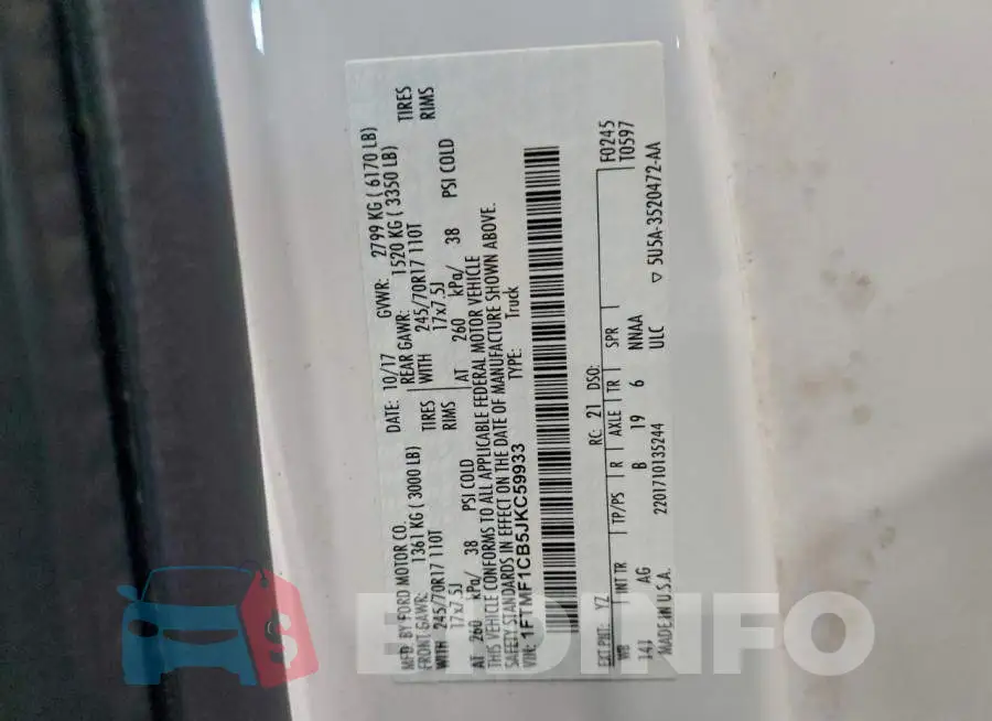 1FTMF1CB5JKC59933 Photo# 12
