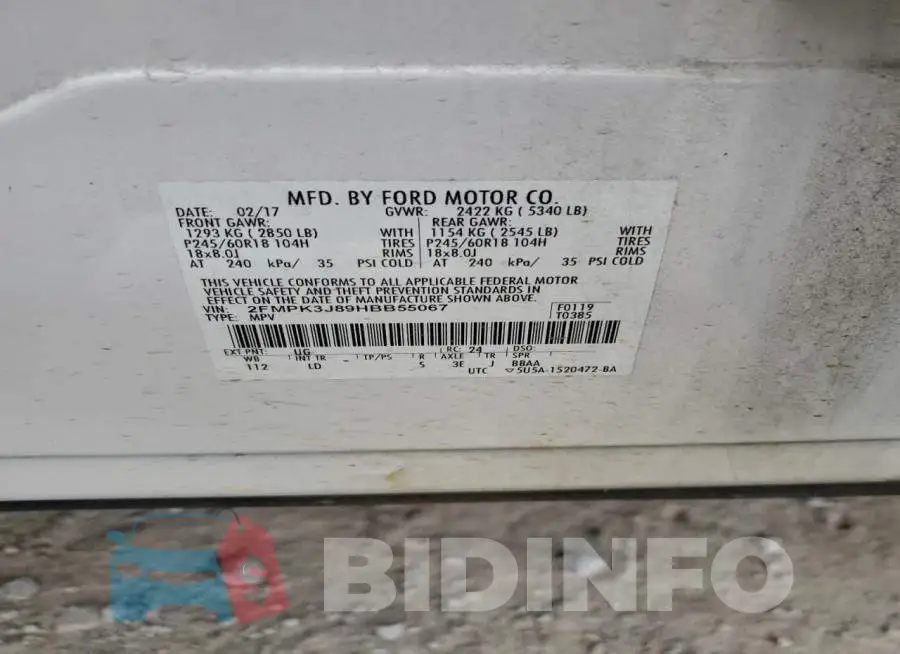 2FMPK3J89HBB55067 Photo# 13