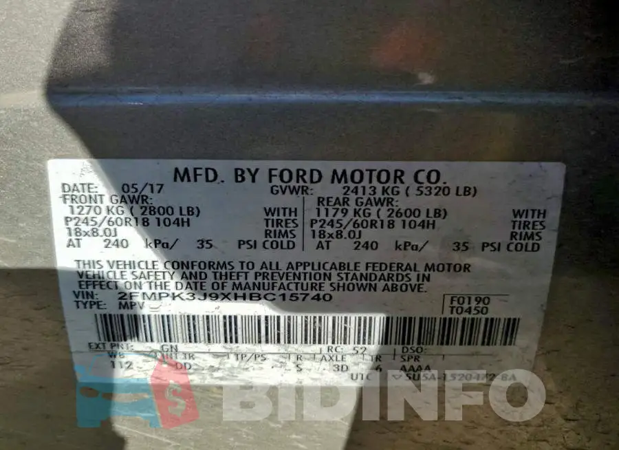 2FMPK3J9XHBC15740 Photo# 13