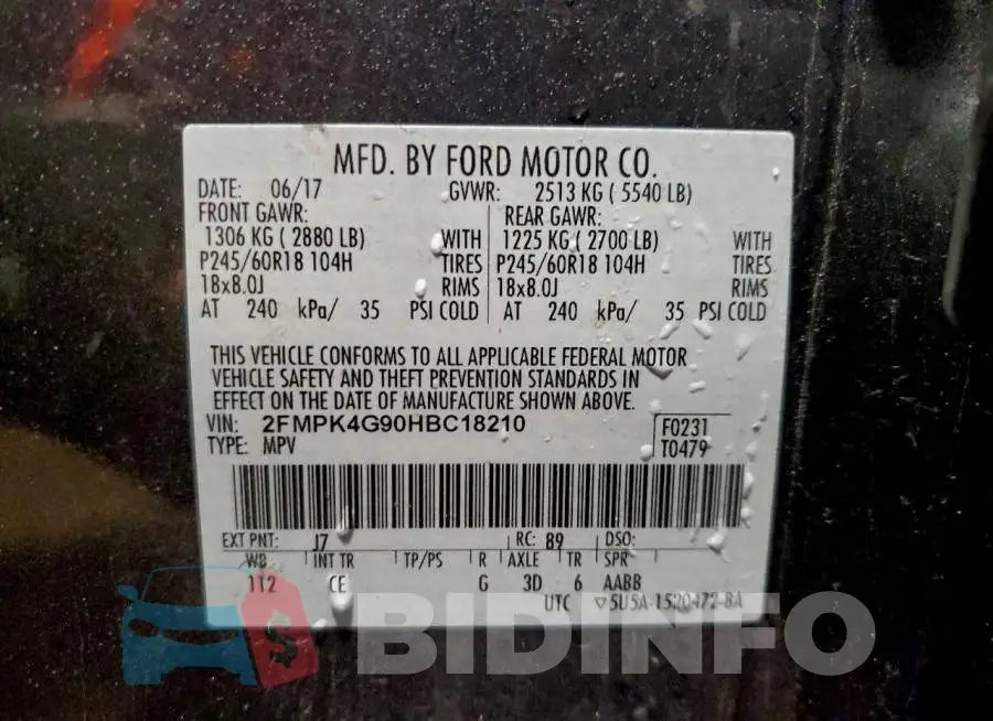 2FMPK4G90HBC18210 Photo# 13