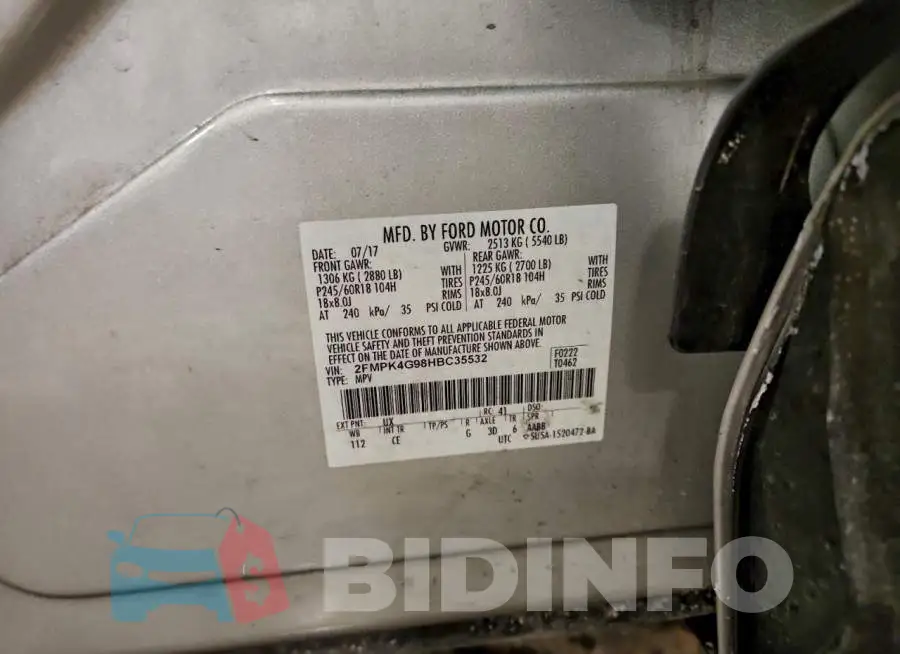 2FMPK4G98HBC35532 Photo# 12