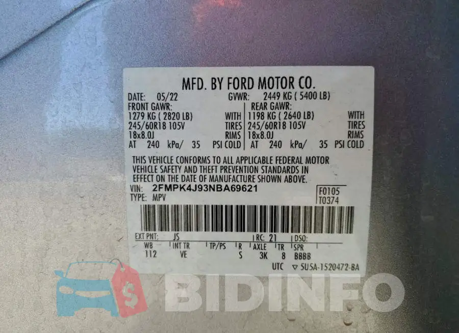 2FMPK4J93NBA69621 Photo# 14