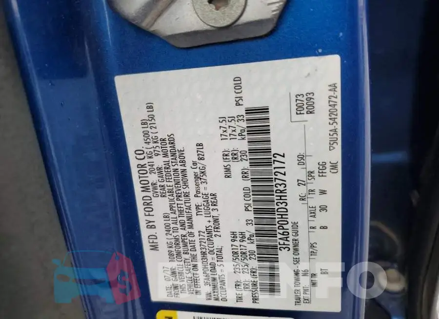 3FA6P0HD3HR372172 Photo# 12