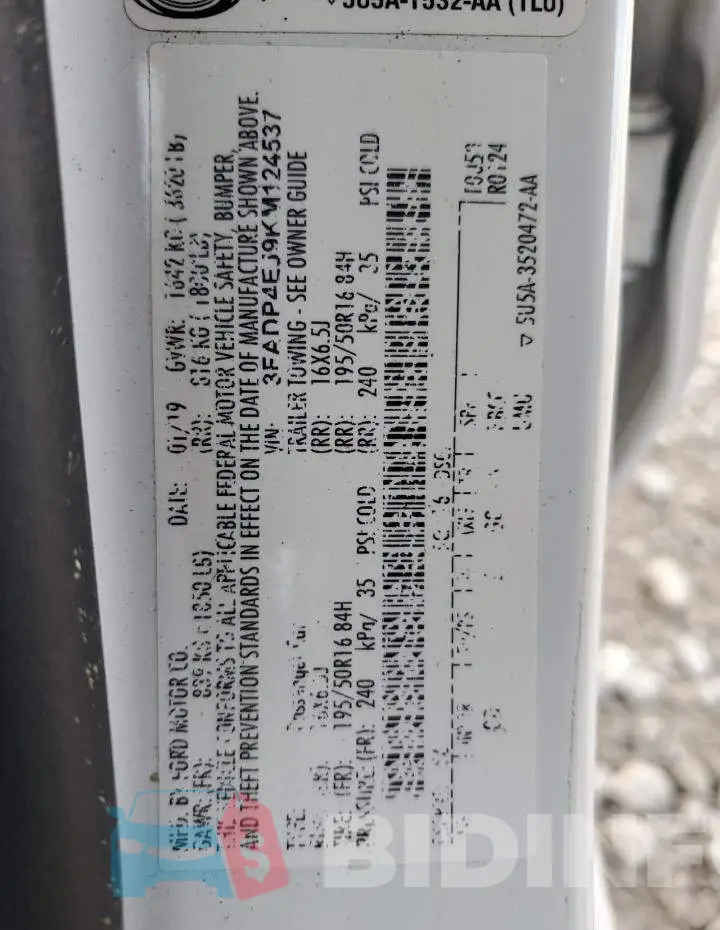 3FADP4EJ9KM124537 Photo# 12