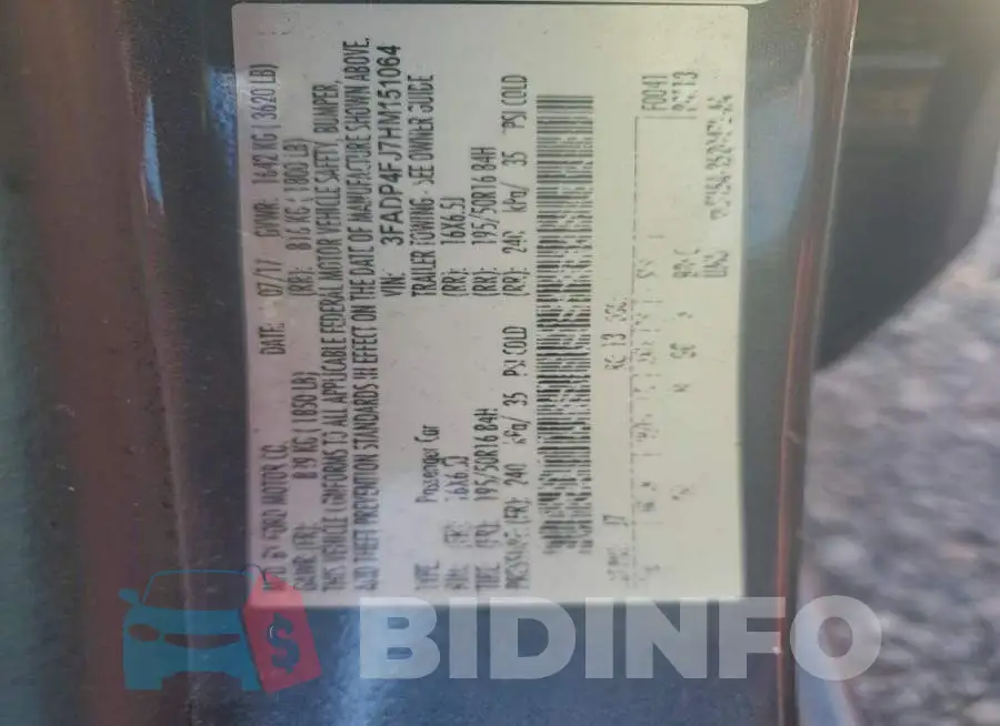 3FADP4FJ7HM151064 Photo# 12