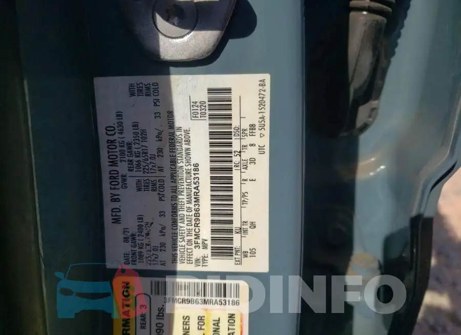 3FMCR9B63MRA53186 Photo# 14