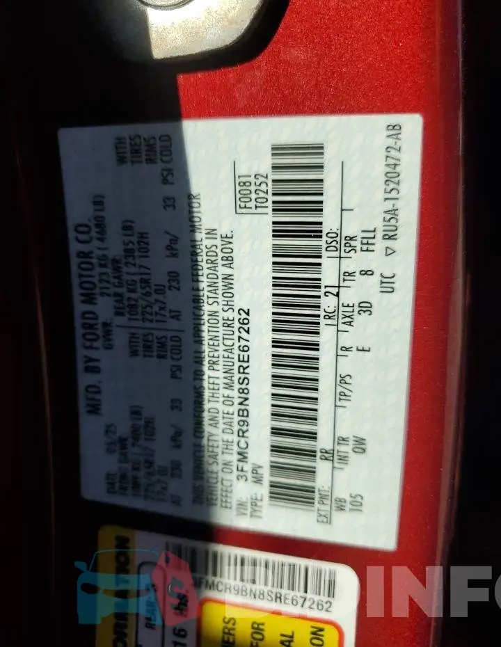 3FMCR9BN8SRE67262 Photo# 12