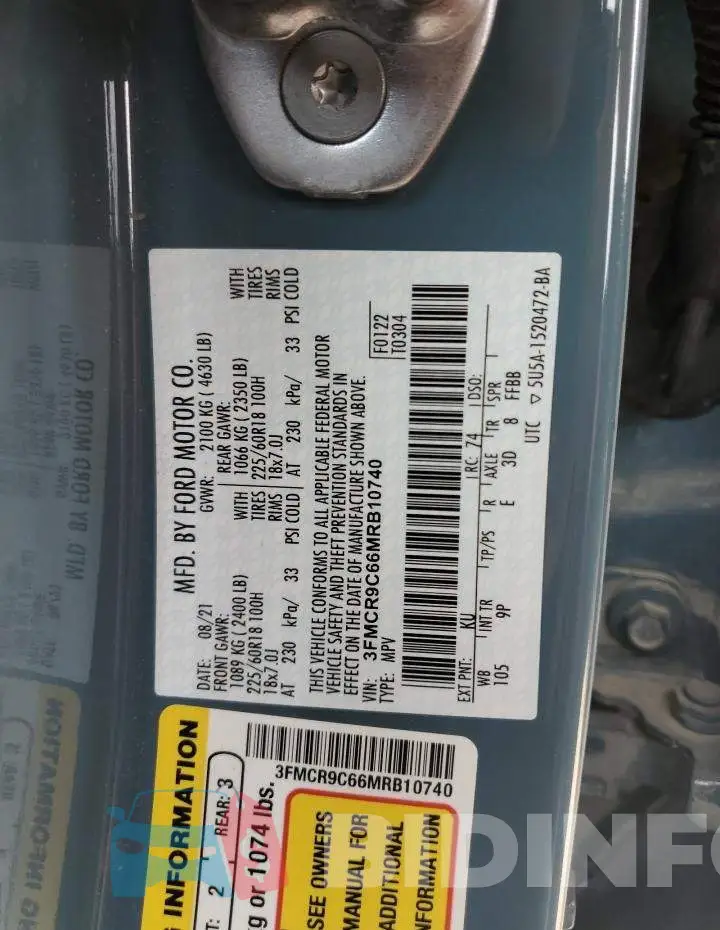 3FMCR9C66MRB10740 Photo# 13