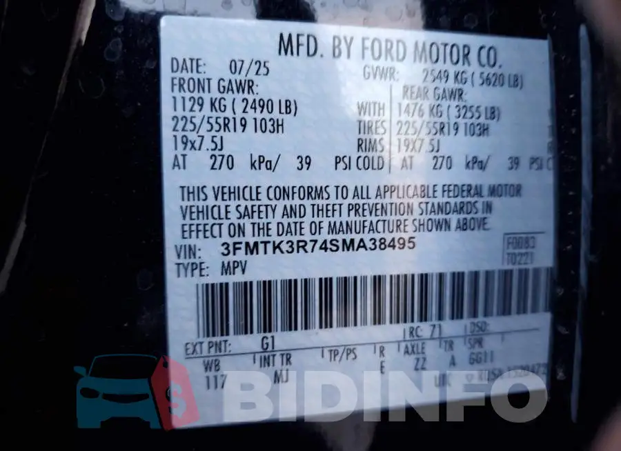 3FMTK3R74SMA38495 Photo# 12